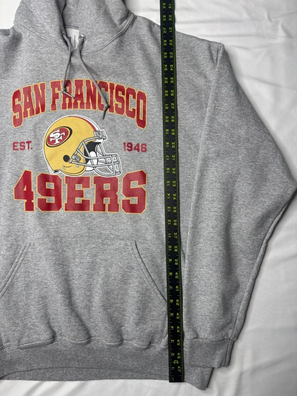 San Francisco 49ers NFL Team Apparel Pullover Hoodie Gray Est 1946 Large - Picture 4 of 5